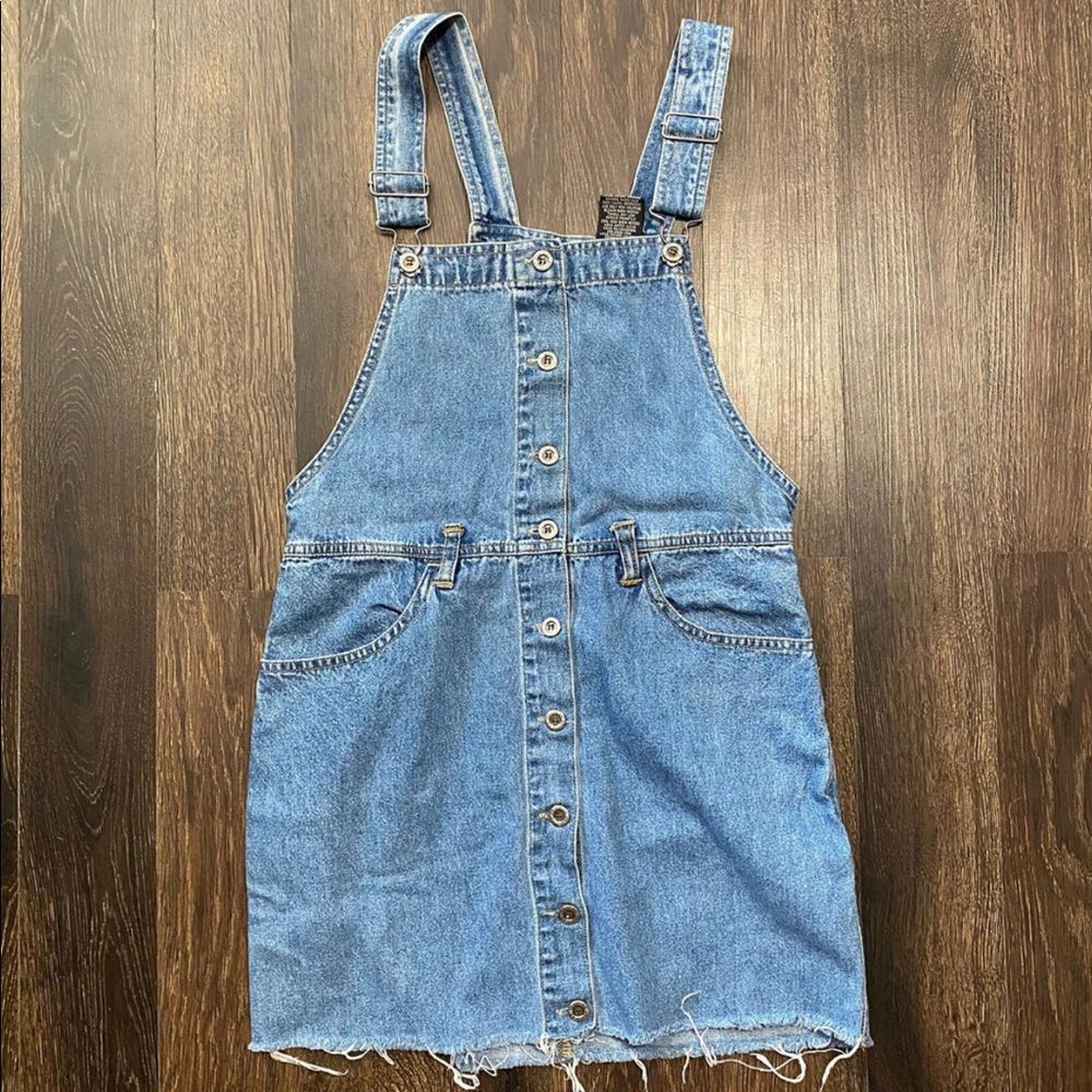 Vintage denim overalls dress
